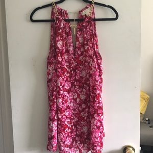 Pink floral Michael Kors sleeveless blouse